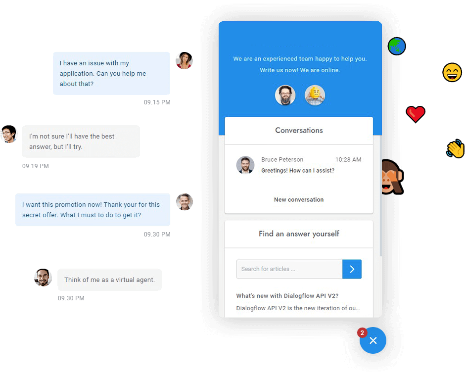 WordPress Chat powered by Dialogflow